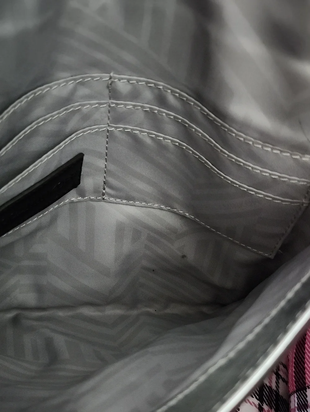 Rebecca Minkoff Silver Leather Envelope Clutch Metallic W/Zip Detail
